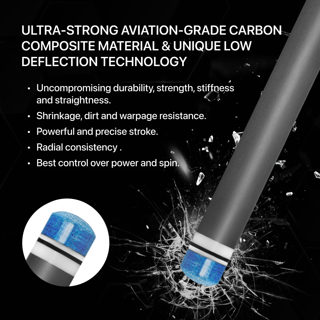 Rhino - 30" / MQR Carbon Pool Cue Single Shaft