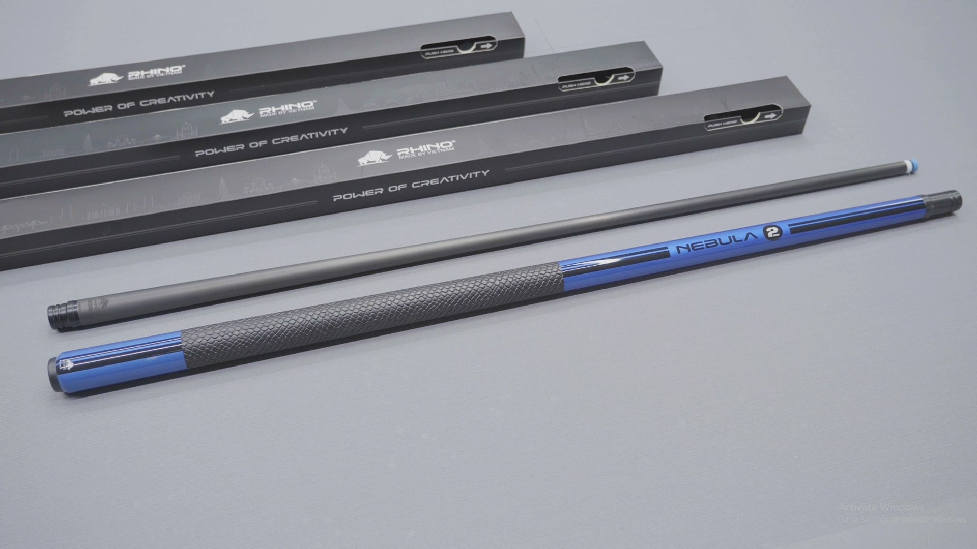 Load video: Nebula 2 Pool Cue - Sky Blue - Wrapless