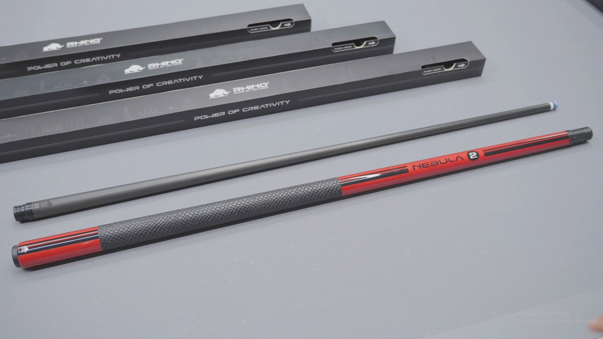 Load video: Nebula 2 Pool Cue - Crimson Red - Sport Wrap