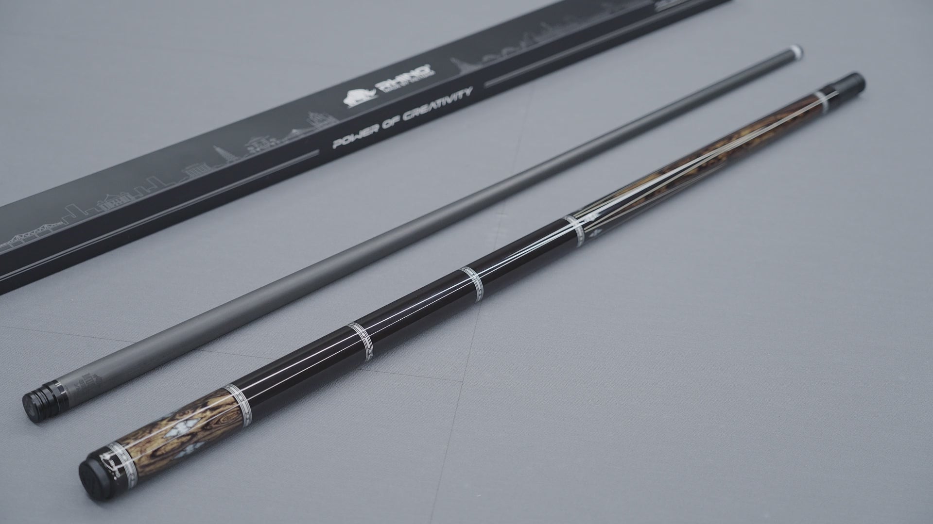 Load video: RHINO MUST POOL CUE - BOCOTE EBONY DIAMOND