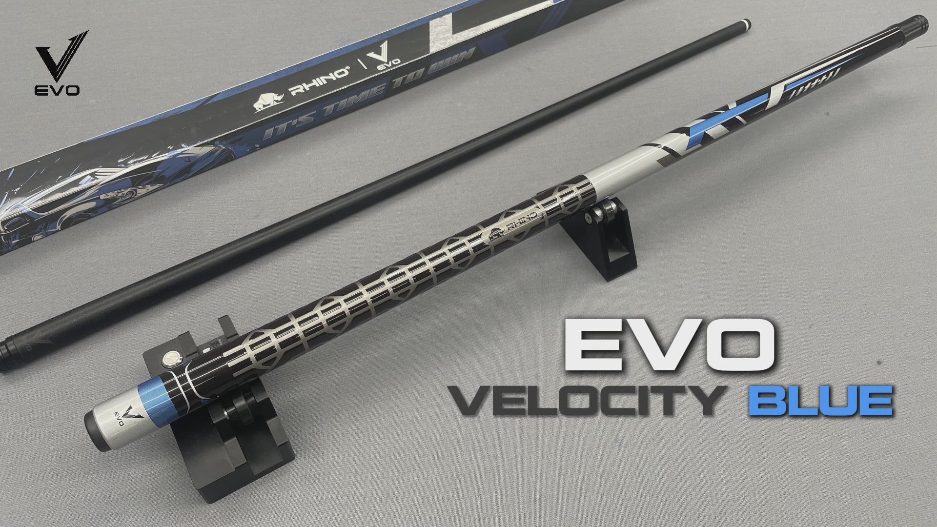 Load video: RHINO RACING POOL CUE - VELOCITY BLUE